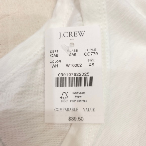 J.Crew Girlfriend Crewneck Tee - White/ Size XS - Picture 5 of 7